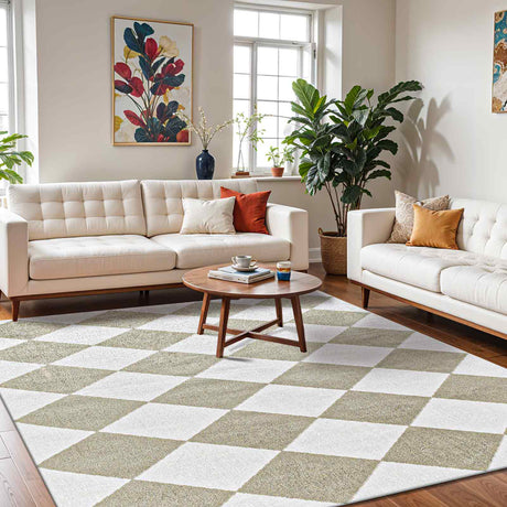 Ghislaine Machine Washable Modern Boho Diamond Dusty Sage Rug - Image 2