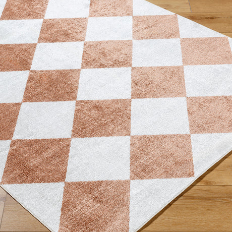 Ghislaine Machine Washable Modern Boho Diamond Rust Rug - Image 6