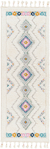 Lilo Shaggy Modern Boho Plush Pile Ivory Rug