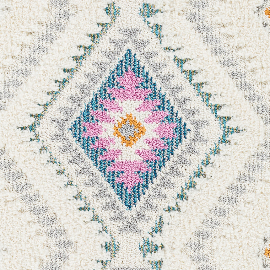 Lilo Shaggy Modern Boho Plush Pile Ivory Rug