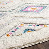 Lilo Shaggy Modern Boho Plush Pile Ivory Rug