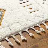 Ino Shaggy Modern Boho Plush Pile Cream Rug
