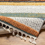 Luciana Shaggy Modern Boho Plush Pile Cream Rug