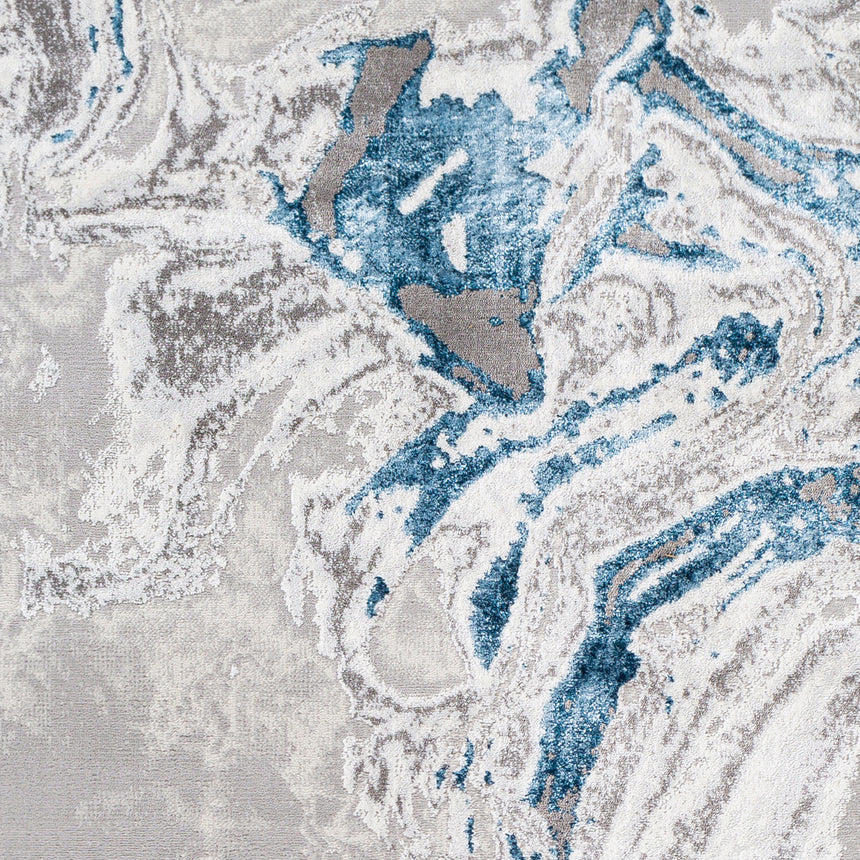 Dahlia Abstract Modern Marble Dark Blue Rug - Image 5