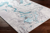 Dahlia Abstract Modern Marble Teal Rug - Image 4