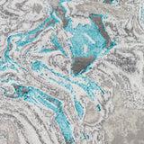 Dahlia Abstract Modern Marble Teal Rug - Image 5