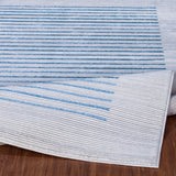 Kaysa Scandi Modern Dark Blue Striped Rug