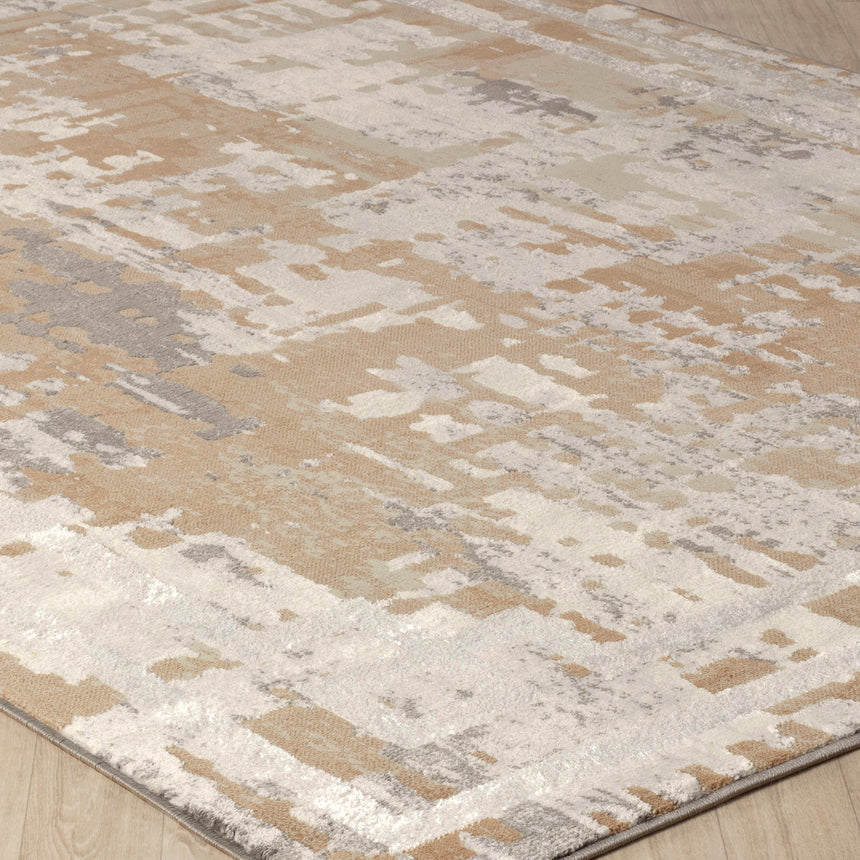 Martina Abstract Modern Marble Beige/White Rug