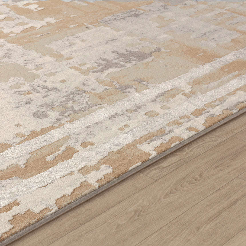 Martina Abstract Modern Marble Beige/White Rug