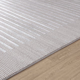 Kaysa Scandi Modern Beige/White Striped Rug