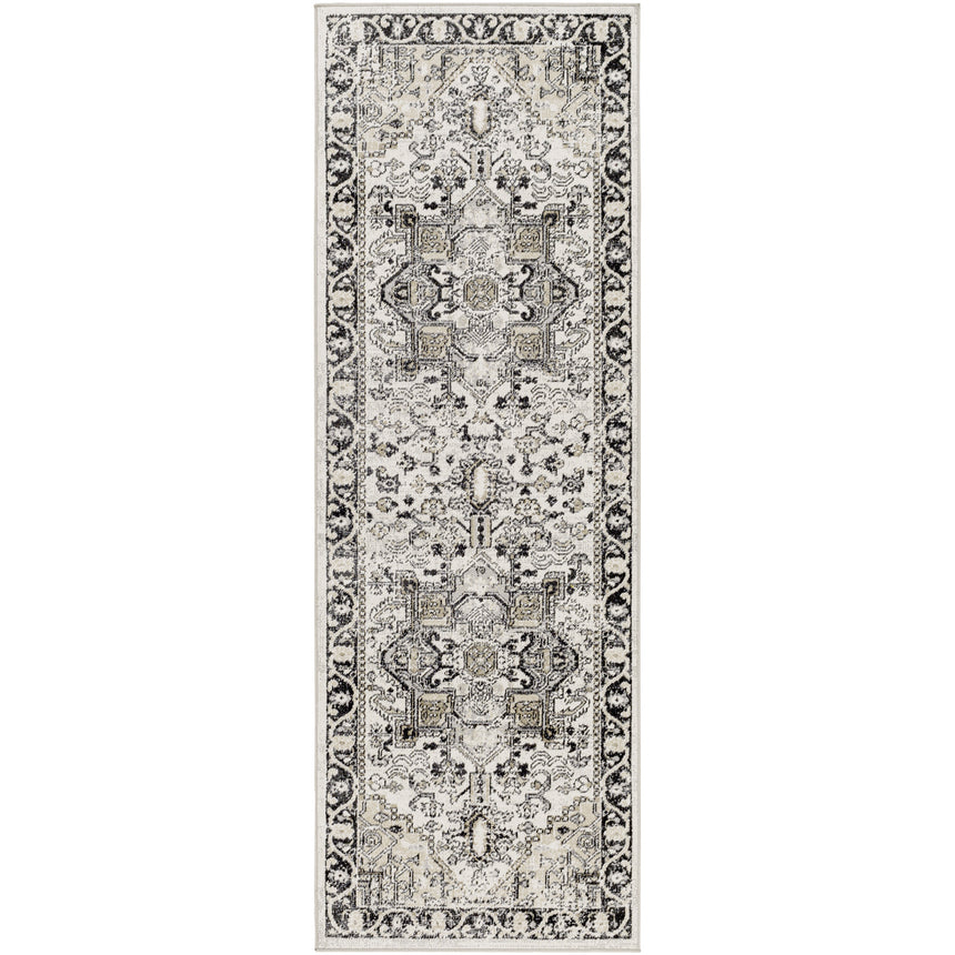 Liana Machine Washable Oriental Boho Beige Rug
