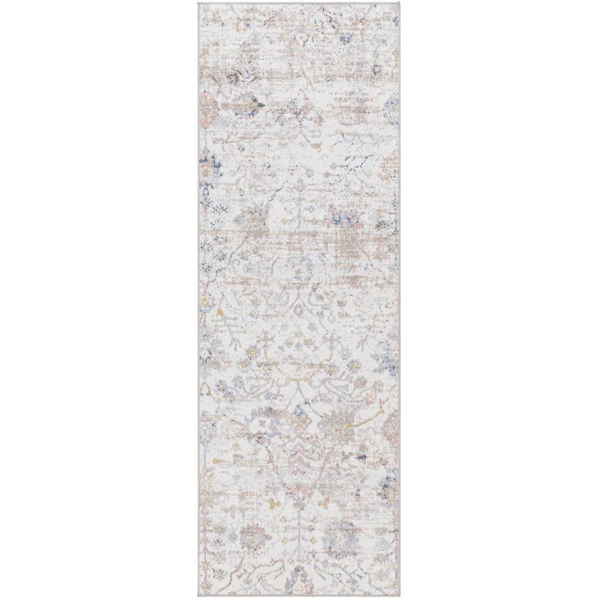 Livia Machine Washable Oriental Boho Ivory Rug