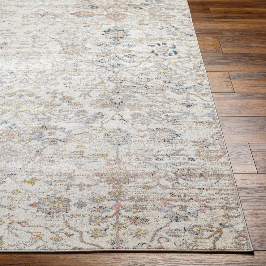 Livia Machine Washable Oriental Boho Ivory Rug