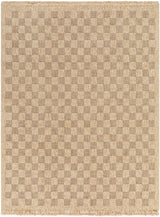 Tori In- & Outdoor Cottage Jute-Look Light Brown Checkered Rug