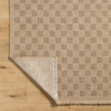 Tori In- & Outdoor Cottage Jute-Look Light Brown Checkered Rug