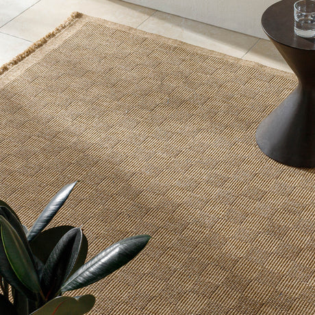 Tori In- & Outdoor Cottage Jute-Look Light Brown Checkered Rug - Image 7
