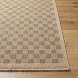 Tori In- & Outdoor Cottage Jute-Look Light Brown/Black Checkered Rug