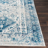 Neelam Vintage Oriental Boho Sky Blue/Light Grey/White/Navy Rug