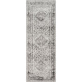Neelam Vintage Oriental Boho Light Grey/White/Charcoal Rug