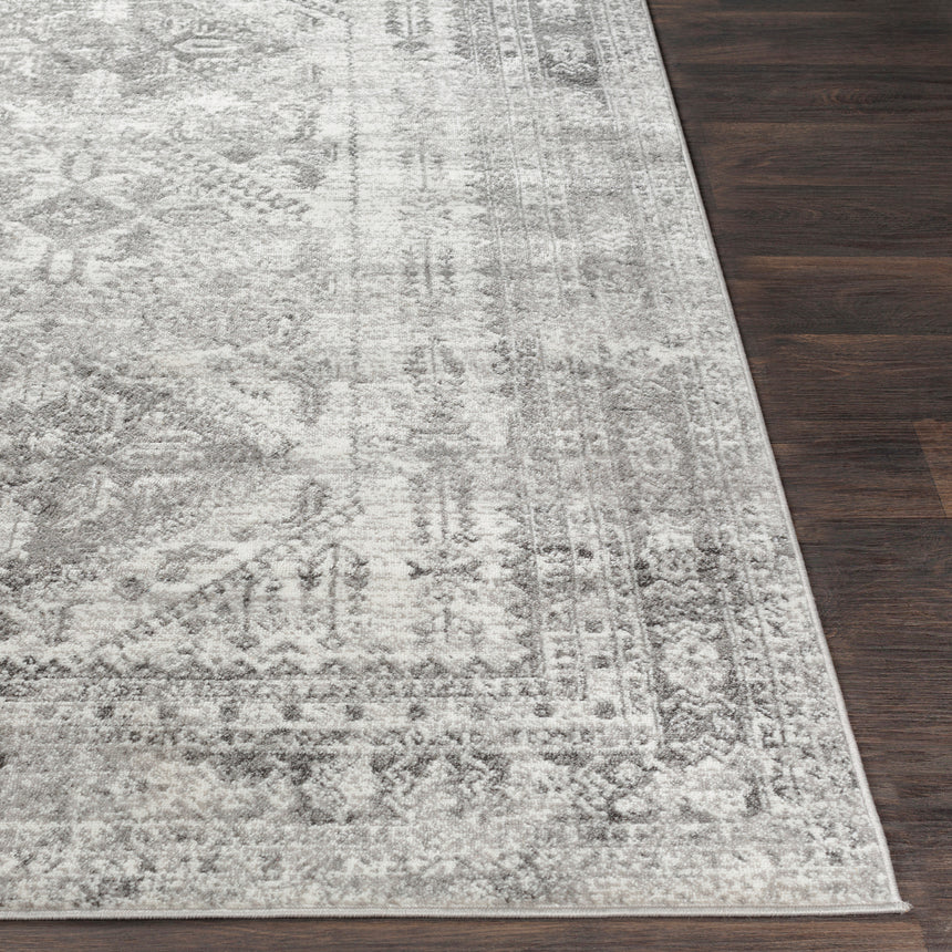 Neelam Vintage Oriental Boho Light Grey/White/Charcoal Rug