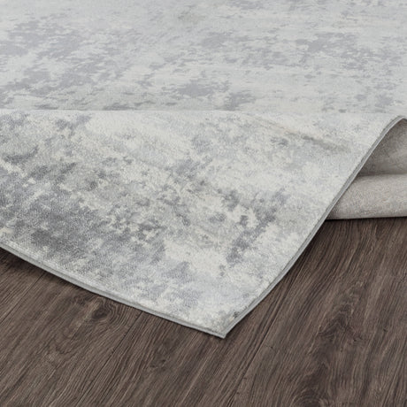 Victoire Abstract Modern Marble Grey/Ivory Rug - Image 4