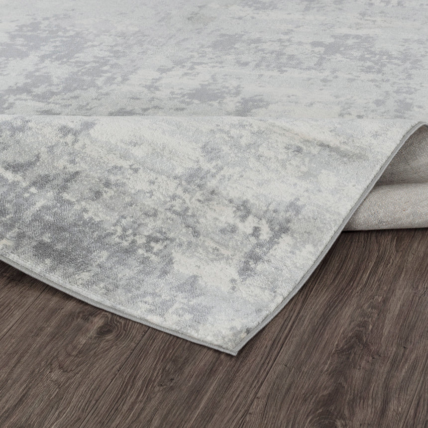 Victoire Abstract Modern Marble Grey/Ivory Rug - Image 4