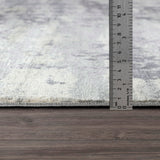Victoire Abstract Modern Marble Grey/Ivory Rug - Image 7
