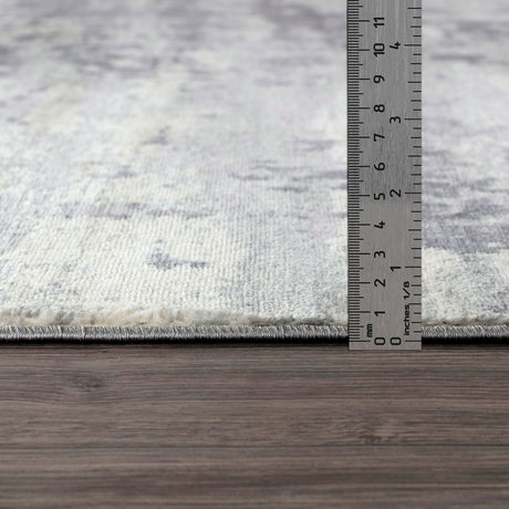 Victoire Abstract Modern Marble Grey/Ivory Rug - Image 7