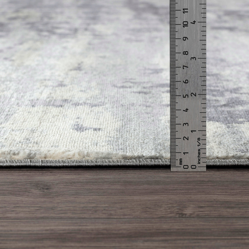 Victoire Abstract Modern Marble Grey/Ivory Rug - Image 7
