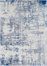 Victoire Abstract Modern Marble Dark Blue Rug