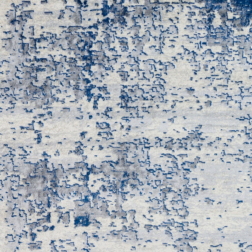 Victoire Abstract Modern Marble Dark Blue Rug