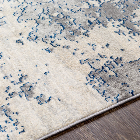 Victoire Abstract Modern Marble Dark Blue Rug - Image 3