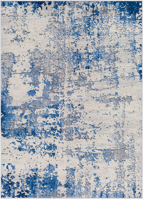 Victoire Abstract Modern Marble Sky Blue Rug - Image 1
