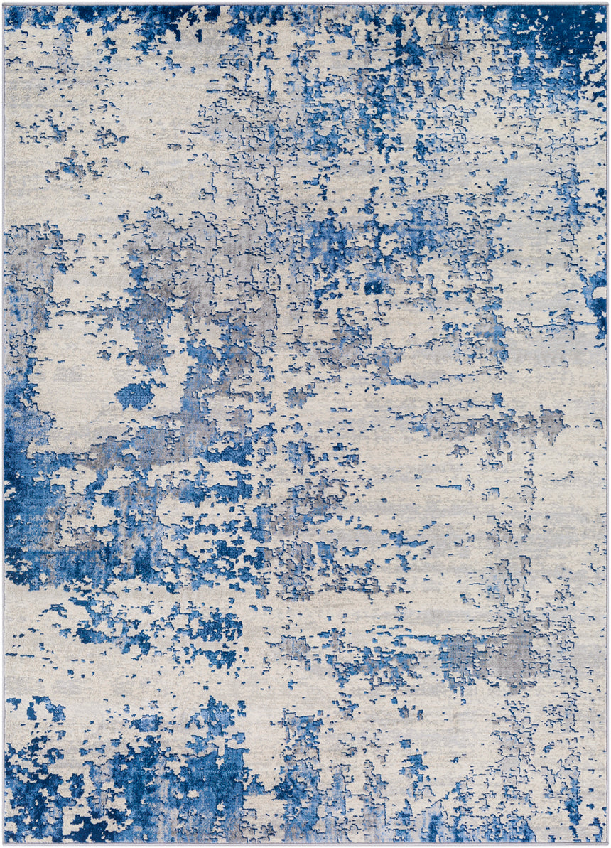 Victoire Abstract Modern Marble Sky Blue Rug - Image 1
