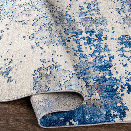 Victoire Abstract Modern Marble Sky Blue Rug - Image 4