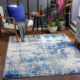 Victoire Abstract Modern Marble Sky Blue Rug - Image 2