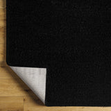 Soso Shaggy Solid Color Plush Pile Black Rug