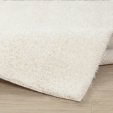 Soso Shaggy Solid Color Plush Pile Cream Rug