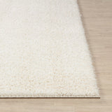 Soso Shaggy Solid Color Plush Pile Cream Rug