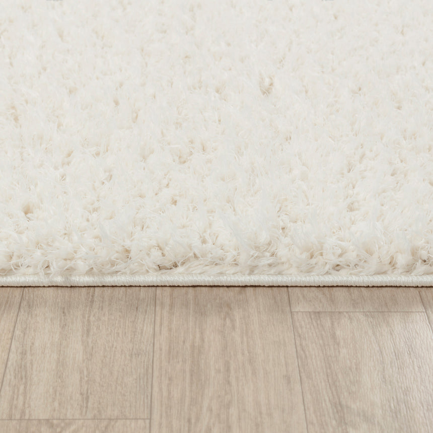 Soso Shaggy Solid Color Plush Pile Cream Rug