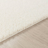 Soso Shaggy Solid Color Plush Pile Cream Rug