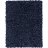 Soso Shaggy Solid Color Plush Pile Dark Blue Rug