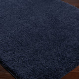 Soso Shaggy Solid Color Plush Pile Dark Blue Rug