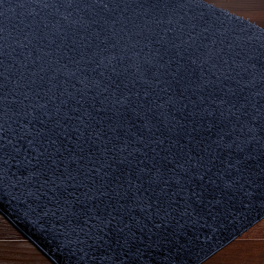 Soso Shaggy Solid Color Plush Pile Dark Blue Rug
