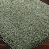 Soso Shaggy Solid Color Plush Pile Green Rug