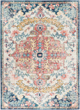 Maverick Vintage Oriental Boho Sky Blue/Garnet Rug