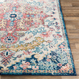Maverick Vintage Oriental Boho Sky Blue/Garnet Rug
