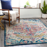Maverick Vintage Oriental Boho Sky Blue/Garnet Rug