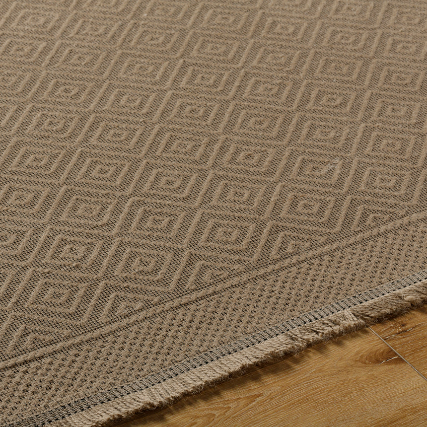 Esha Cottage Tan/Beige Machine Washable Jute Rug