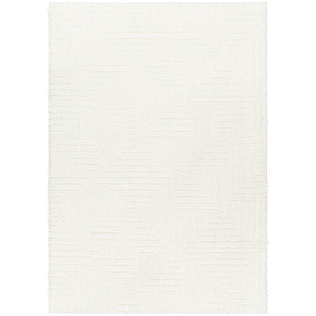 Dariana Shaggy Modern Plush Pile Ivory Rug - Image 1